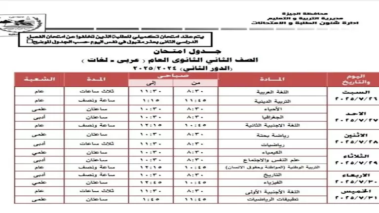 الثاني الثانوي