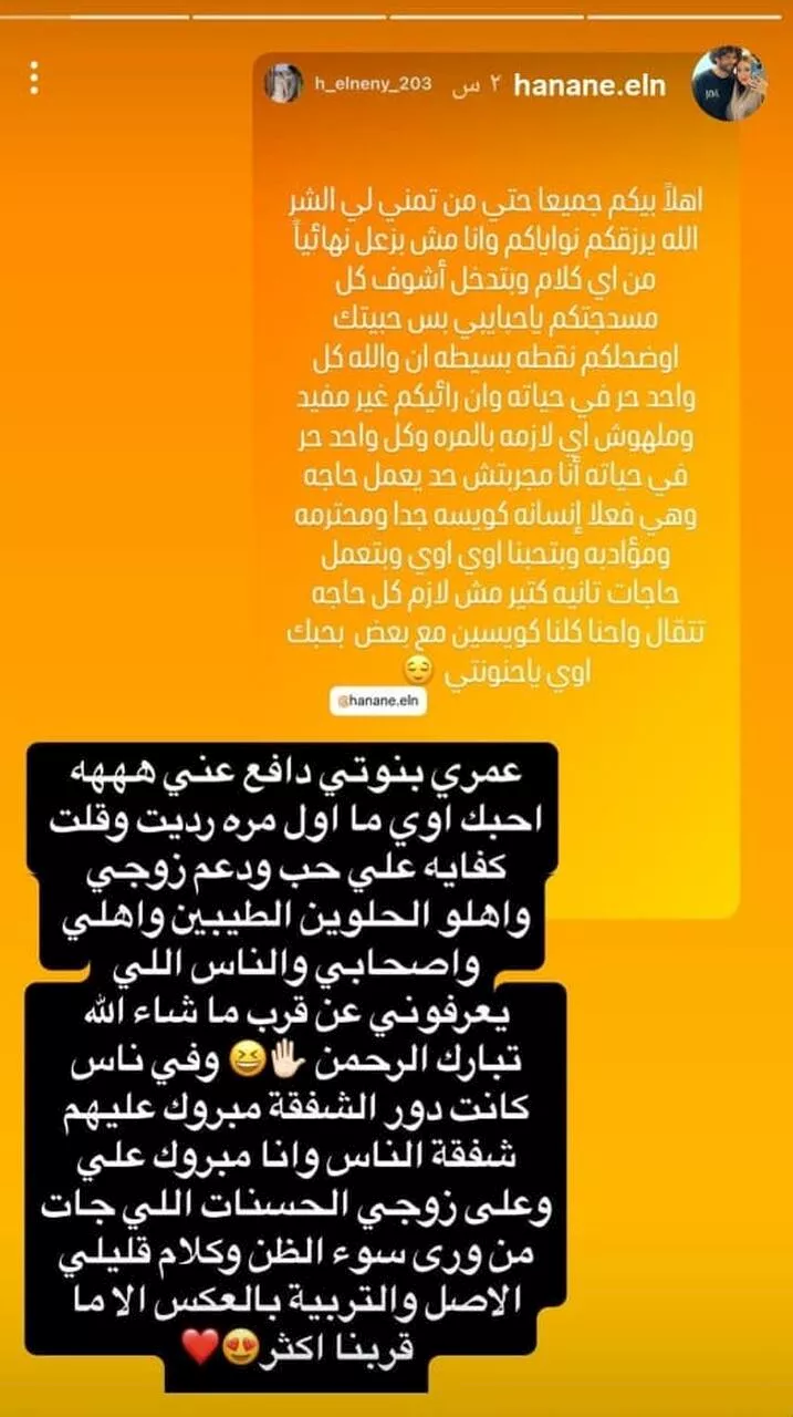 ستوري زوجة النني